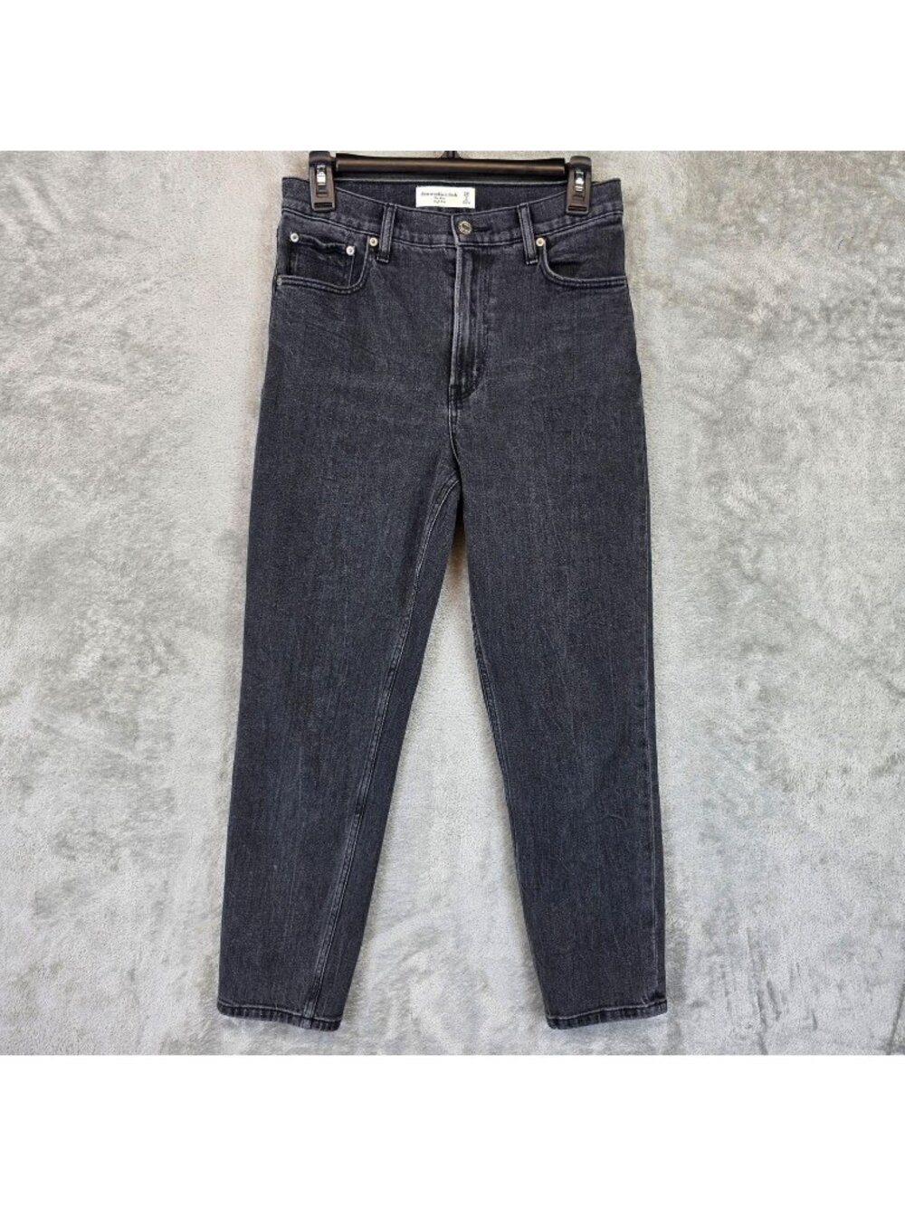 Abercrombie & Fitch The Mom High Rise Jeans Womens 2 Gray Charcoal Stretch Denim
